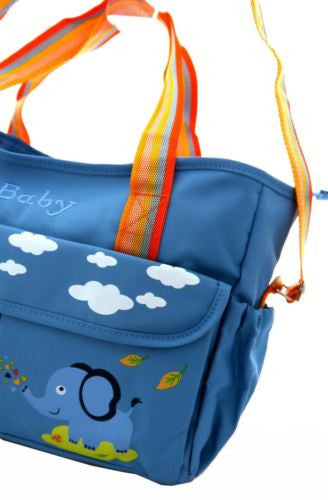 TRENDY BABY DIAPER TOTE NAPPY BAG WITH CHANGE MAT BLUE HW194