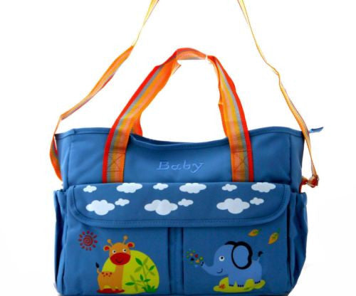 TRENDY BABY DIAPER TOTE NAPPY BAG WITH CHANGE MAT BLUE HW194