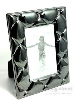 WHITEHILL STUDIO COCO PHOTO FRAME 4 X 6 DARK SILVER PLATED WITH CLEAR DIAMANTES