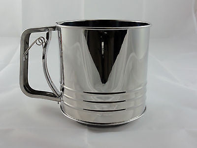 STAINLESS STEEL FLOUR SIFTER  PASTRY CAKE  BAKE EASY USE AND EASY CLEAN W1