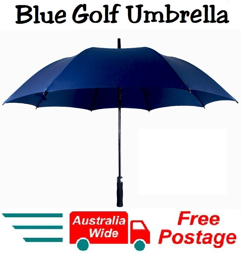 HUGE 150cm BLUE GOLF UMBRELLA AUTO OPEN COVER AND STRAP WIND PROOF HW359