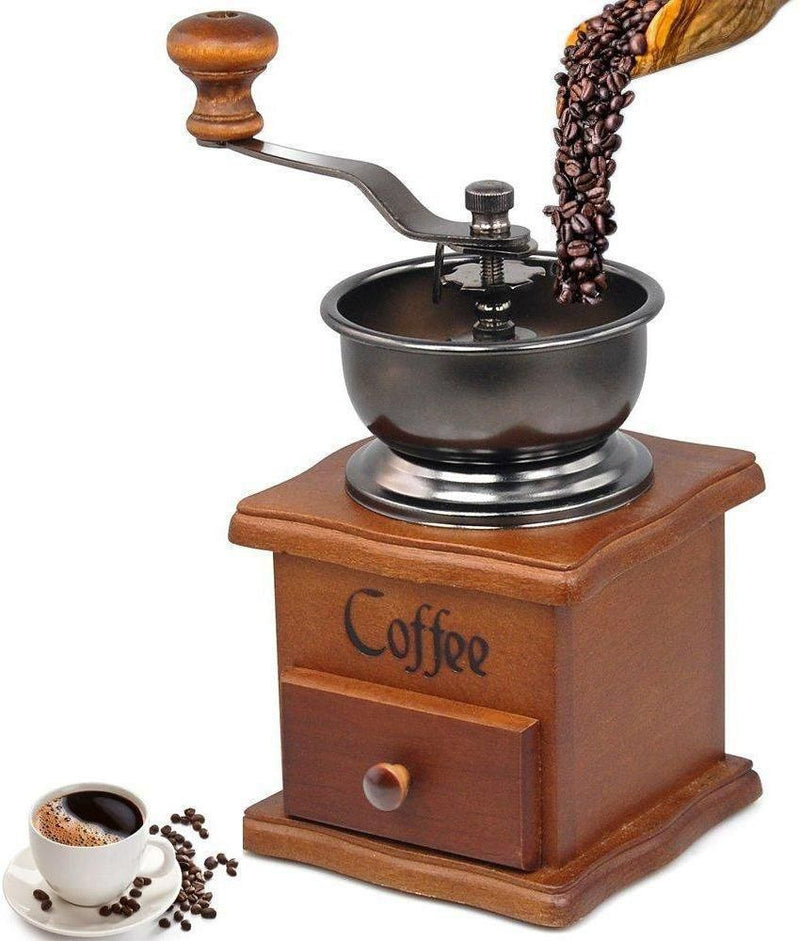 Fine Kitchen Vintage Wooden Manual Coffee Bean Grinder with handle HW-677