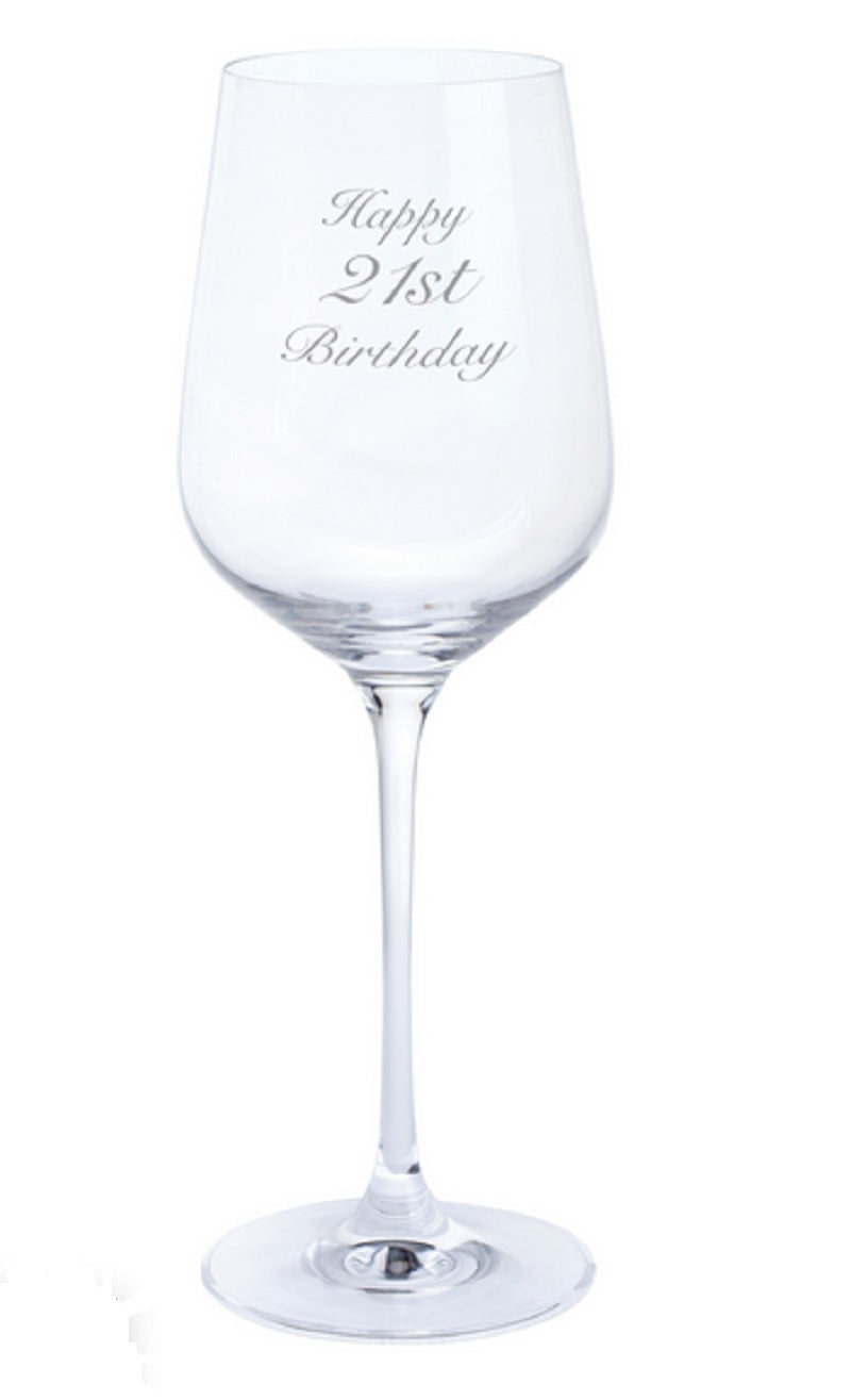 Dartington Crystal Just For You Happy Birthday Engraved Wine Glass