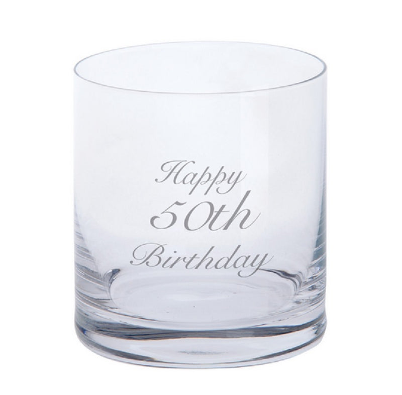 Dartington Crystal Just For You Happy 50th Birthday Engraved Tumbler