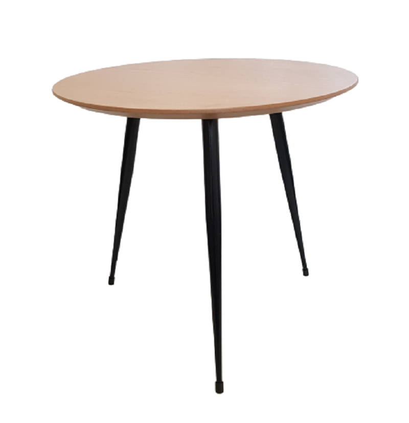 Solid Wooden Side Table Coffee Bedside Round Metal Legs Home Furinature Wood High Quality